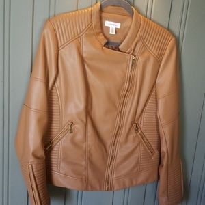 Calvin Klein faux leather riding jacket